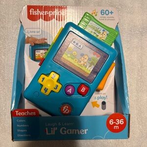Fisher-Price Blue Lil' Gamer Handheld Learning Toy with Colorful Buttons